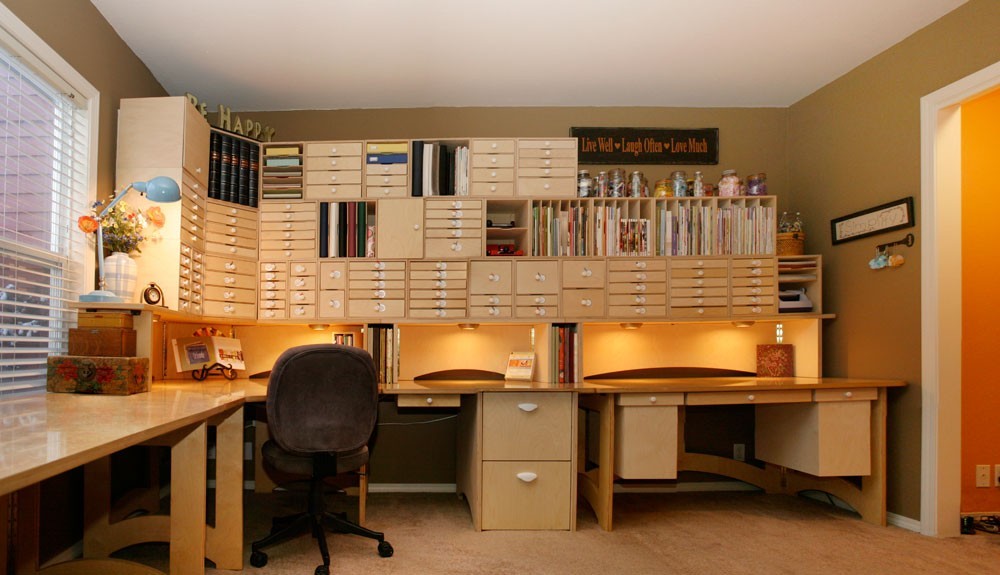 Scrapbook Desk And Storage Shelves